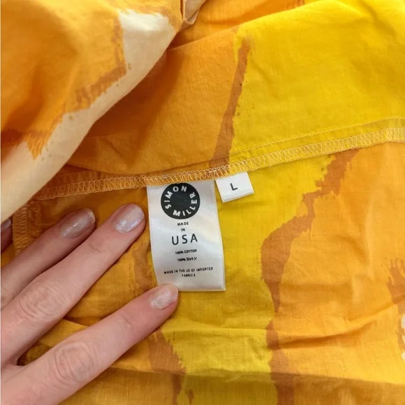 Simon Miller Yellow & Orange Abstract High Low Maxi Dress - Picture 8 of 10